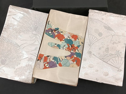 平和屋着物■袋帯 西陣 まとめて100点 向かい鶴 孔雀 尾長鳥 人物 蝶 菊 更紗 花柄 七宝 正倉院 金銀糸 など 未使用品あり 全て正絹 mmm941