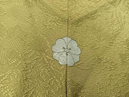 平和屋着物●上質な色無地 千年栄華 寿光織 青朽葉色 反端付き 正絹 逸品 未使用 BAAU4350mz
