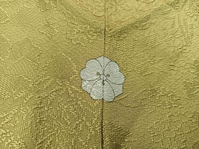 平和屋着物●上質な色無地 千年栄華 寿光織 青朽葉色 反端付き 正絹 逸品 未使用 BAAU4350mz