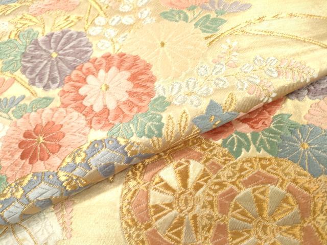 平和屋着物▼六通柄袋帯　唐織　花車文　金銀糸　正絹　逸品　DAAU9677fe