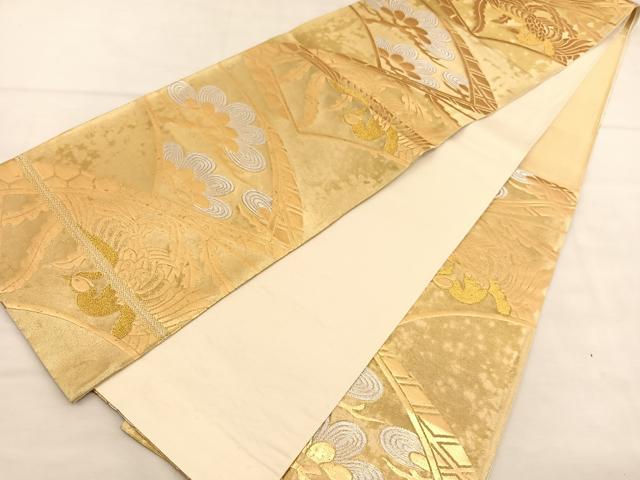 平和屋着物◎六通柄袋帯　鳳凰松文　金銀糸　正絹　逸品　BAAU4945hv