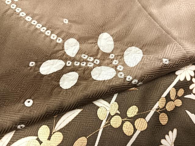 平和屋着物●訪問着 草花文 暈し染め 金彩 正絹 逸品 AAAY8669ph