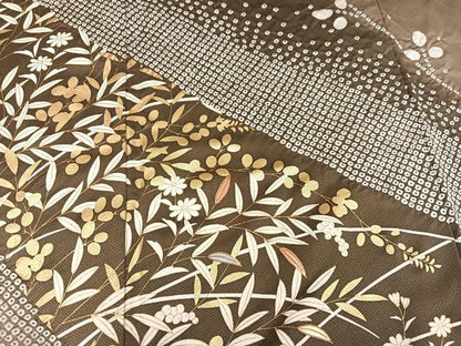 平和屋着物●訪問着 草花文 暈し染め 金彩 正絹 逸品 AAAY8669ph