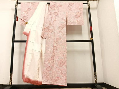 平和屋着物●上質な小紋　絞り　草花文　正絹　逸品　未使用　AAAY8679ph