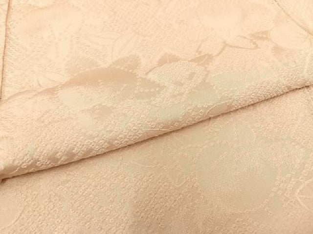 色無地 紋意匠 伊と幸 洗柿色 正絹 反物 平和屋着物○上質な色無地 橘地紋 洗柿色 正絹 逸品 AAAY1730np