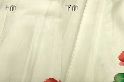 平和屋着物▽上質な小紋　単衣　椿　正絹　逸品　DAAU3994du