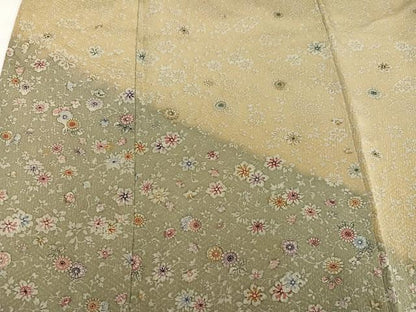 平和屋着物●訪問着 型染め 花唐草文 暈し染め 正絹 逸品 AAAY8924ph