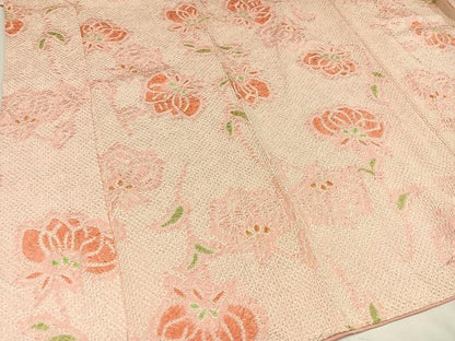 平和屋着物●上質な小紋 絞り 舞花文 正絹 逸品 AAAY8934ph