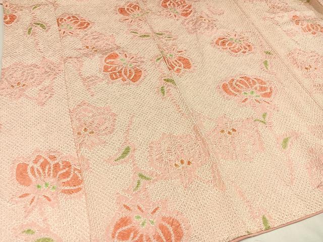 平和屋着物●上質な小紋 絞り 舞花文 正絹 逸品 AAAY8934ph