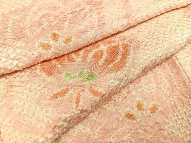 平和屋着物●上質な小紋 絞り 舞花文 正絹 逸品 AAAY8934ph