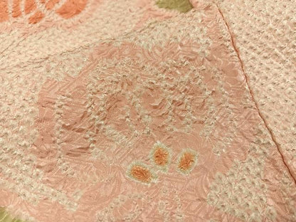 平和屋着物●上質な小紋 絞り 舞花文 正絹 逸品 AAAY8934ph