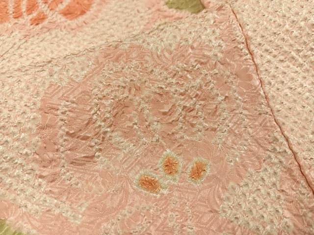 平和屋着物●上質な小紋 絞り 舞花文 正絹 逸品 AAAY8934ph