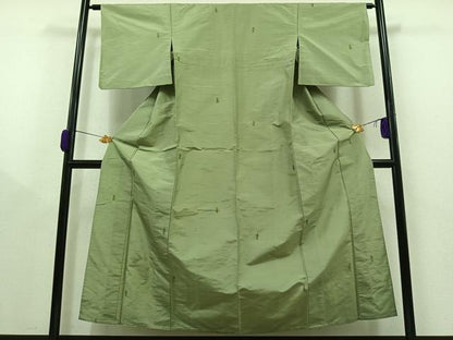 平和屋着物▽上質な紬 単衣 陶器文 正絹 逸品 AAAY9436jh