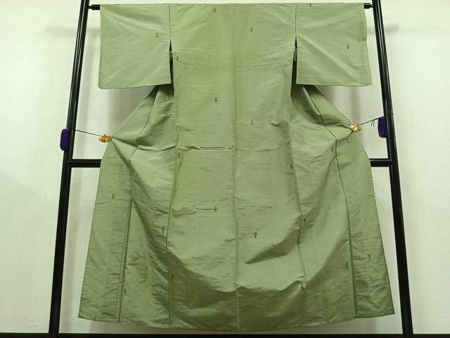 平和屋着物▽上質な紬 単衣 陶器文 正絹 逸品 AAAY9436jh