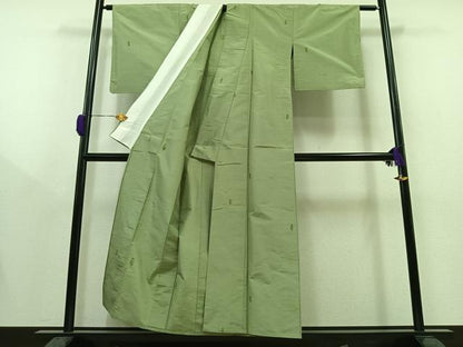 平和屋着物▽上質な紬 単衣 陶器文 正絹 逸品 AAAY9436jh