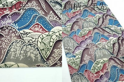 平和屋本店■最高級　城間栄順　本場琉球紅型　九寸開き名古屋帯　遠山文　鬼しぼ縮緬　逸品　CZAA3177s5