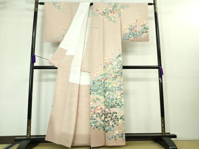 平和屋本店■極上　本加賀友禅作家　上田修壮　訪問着　風景吉祥花文　虹色地　暈し染め　反端付き　逸品　DZAA8450kh5