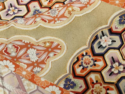 平和屋着物■豪華黒留袖　駒刺繍　吉祥文　暈し染め　金彩　正絹　逸品　CAAV2165ev