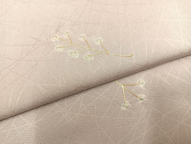 平和屋着物●上質な小紋　絞り　草木文　金彩　正絹　逸品　AAAZ0521ph