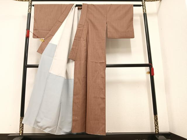 平和屋着物●上質な紬 よろけ縞 正絹 逸品 AAAZ0522ph