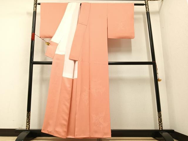 平和屋着物●無地絵羽訪問着 草花文 一斤染色 正絹 逸品 AAAZ0577ph
