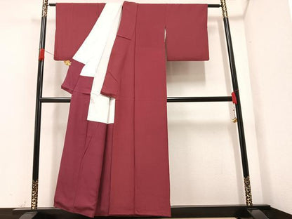 平和屋着物●銀座きしや　色無地　葡萄茶色　正絹　逸品　AAAZ0573ph