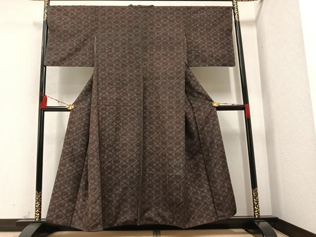平和屋着物●上質な紬 有栖川文様 正絹 逸品 AAAZ1762ph