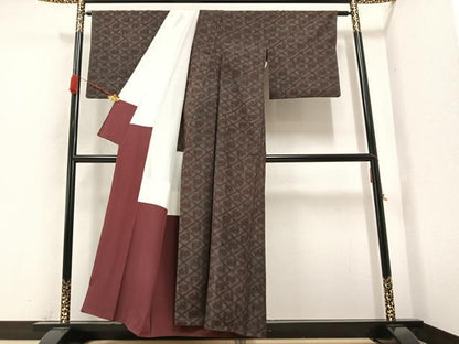 平和屋着物●上質な紬 有栖川文様 正絹 逸品 AAAZ1762ph