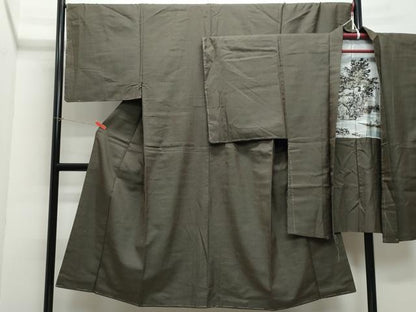 平和屋着物●男性　紬　アンサンブル　100亀甲　正絹　逸品　未使用　CAAW3607vf