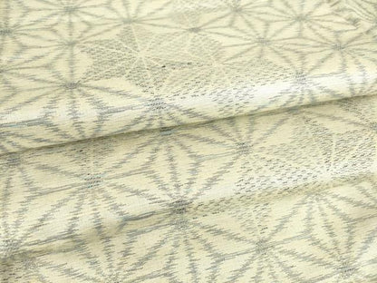 平和屋着物▽上質な紬 単衣 麻の葉文 正絹 逸品 DAAV5179az
