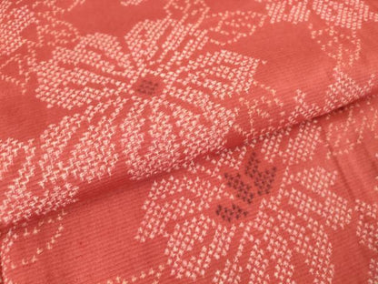 平和屋着物▽上質な紬 単衣 花尽くし 正絹 逸品 未使用 DAAV5190az