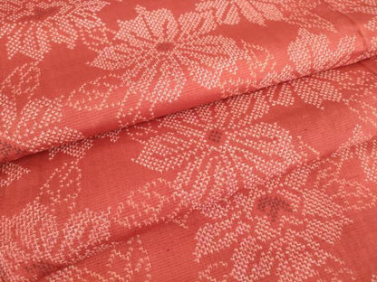 平和屋着物▽上質な紬 単衣 花尽くし 正絹 逸品 未使用 DAAV5190az
