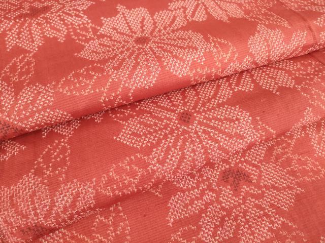 平和屋着物▽上質な紬 単衣 花尽くし 正絹 逸品 未使用 DAAV5190az
