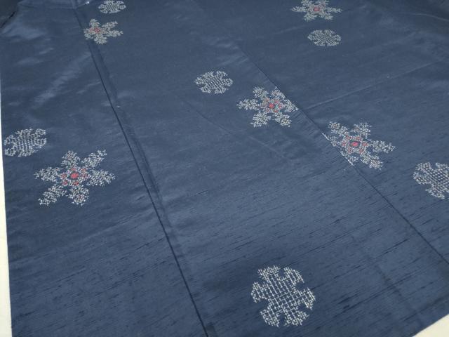 平和屋着物▽上質な紬 単衣 雪輪文 正絹 逸品 未使用 DAAV5191az