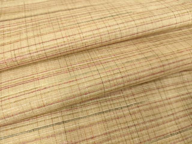 平和屋着物▽上質な紬 単衣 縞 正絹 逸品 未使用 DAAV5173az