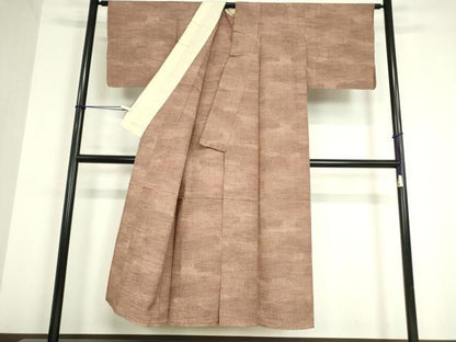 平和屋着物▽上質な紬 単衣 霞文 正絹 逸品 DAAV5178az