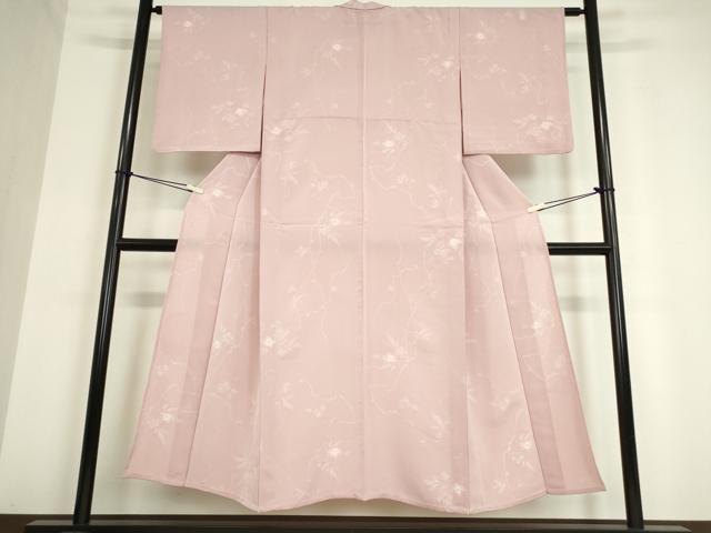平和屋着物▽上質な小紋　単衣　絞り　枝花文　ラメ　正絹　逸品　DAAV5186az