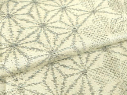 平和屋着物▽上質な紬 単衣 麻の葉文 正絹 逸品 DAAV5179az