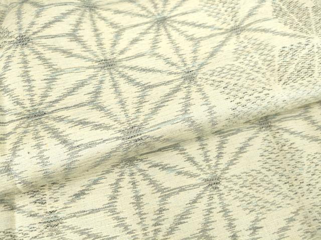 平和屋着物▽上質な紬 単衣 麻の葉文 正絹 逸品 DAAV5179az
