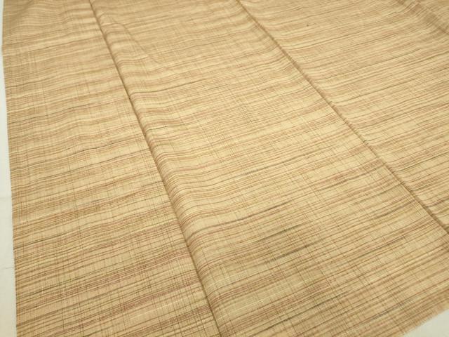 平和屋着物▽上質な紬 単衣 縞 正絹 逸品 未使用 DAAV5173az