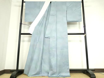 平和屋着物▽上質な小紋 単衣 作家物 雲流 霞文 暈し染め 正絹 逸品 未使用 DAAV5204az