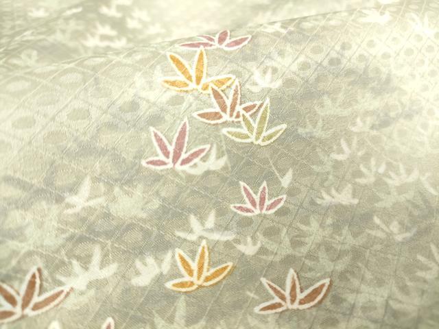 平和屋着物▽小紋 単衣 笹文 洗える着物 DAAV5212az