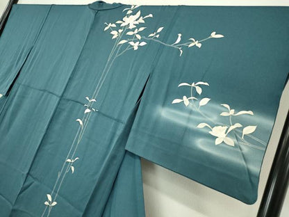 平和屋着物▽訪問着 単衣 霞草花文 暈し染め 金彩 正絹 逸品 DAAV5203az