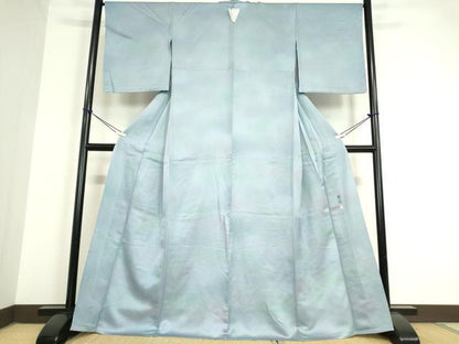 平和屋着物▽上質な小紋 単衣 作家物 雲流 霞文 暈し染め 正絹 逸品 未使用 DAAV5204az
