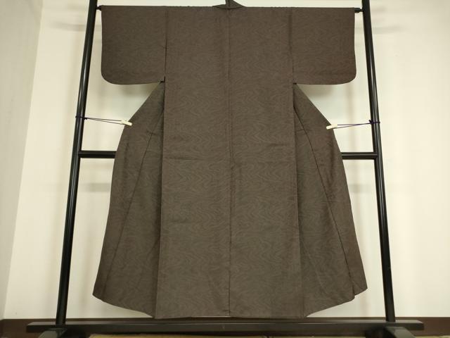 平和屋着物▽男性 お召 単衣 流水文 正絹 逸品 DAAV5228az