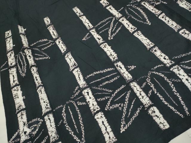 平和屋着物∴極上 夏物 浴衣 絞り 笹竹文 濃い紺地 綿 逸品 DZAA20292kh5