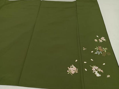 平和屋着物●本場大島紬　カタス9マルキ　地空き　雪輪草花文　やまと誂製　正絹　逸品　未使用　AAAZ1797ph