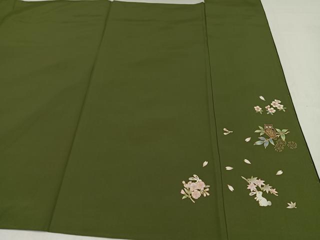 平和屋着物●本場大島紬　カタス9マルキ　地空き　雪輪草花文　やまと誂製　正絹　逸品　未使用　AAAZ1797ph