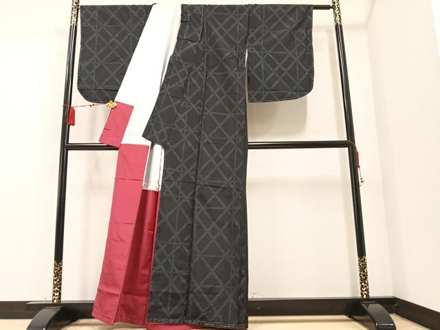 平和屋着物●本場大島紬 籠目文 正絹 逸品 未使用 AAAZ1837ph