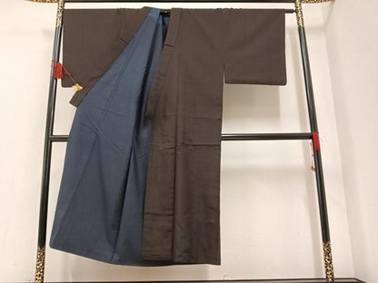 平和屋着物●男性 紬 格子 正絹 逸品 AAAZ1835ph